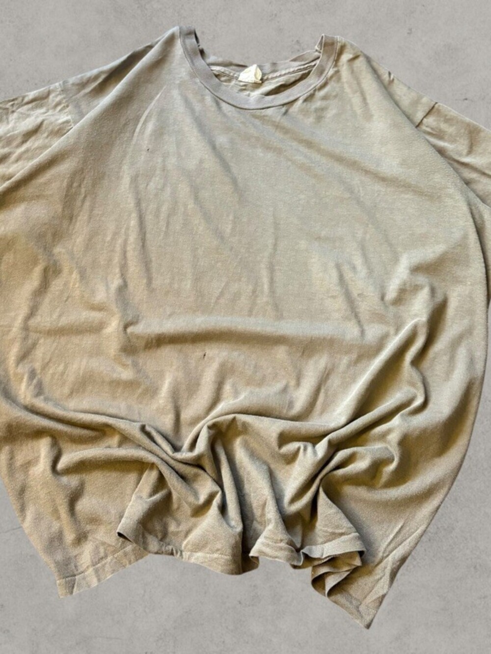 Vintage 80s/90s Sun Faded Blank Tan Brown T-Shirt Medium Minimalist Distressed